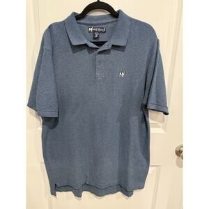 Vintage 90s Big Dogs Pique Polo Shirt Men Sz Large Blue Short Sleeve Midweight